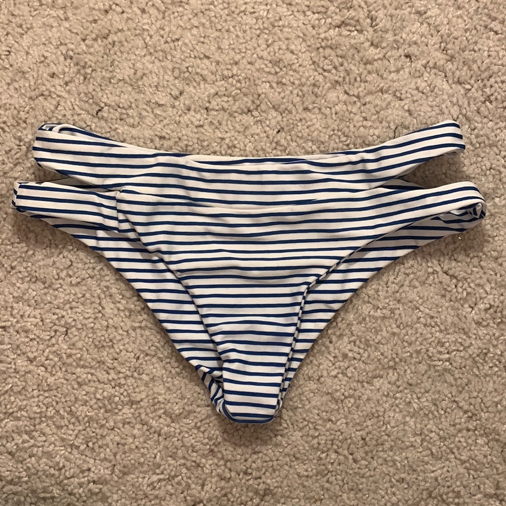 Mikoh Cutout Striped Bikini Bottom